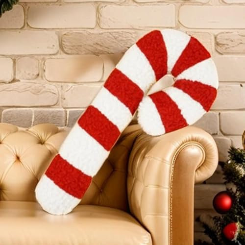 Weihnachten Zuckerstangen Kissen 35/54Cm Winter Dekokissen Weihnachtsspielzeug Weihnachts Süßigkeits Überwurfkissen Weiches Zuckerstangen Plüschkissen Dekorative Zuckerstangenkissen Für Zuhause