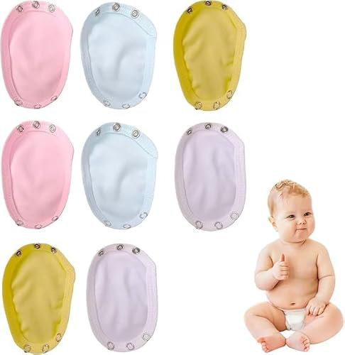 Matsizen 8 Stück Bodyverlängerung Baby Body Verlängerung Druckknopf Baby Body Verlängerung für Babybodys Windelnmit Verstellbarem Extender Strampler Weste Baumwollstoff für Baby Bodies