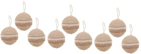 NUOBESTY 9stücke Dekorative Weihnachtskugeln Jute Für Weihnachtsbaum Tür Und Fenster Leichte Langlebige Christbaumschmuck-Accessoires Für Festliche Dekoration