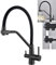 VICTOVA Grifo de Cocina 3 vias osmosis con Agua Fría y Caliente, Canal Independiente para Agua Purificada, Latón Duradero (osmosis negro)