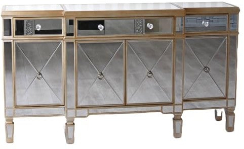 Verspiegelte Anrichte Glas Sideboard Luxus Wohnzimmerschrank Glasmöbel vic559 Palazzo Exklusiv