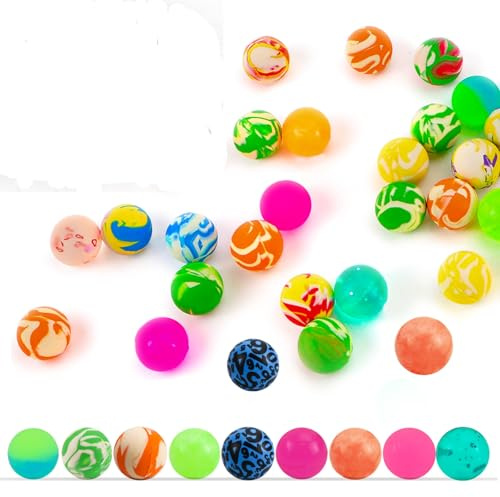 FSWWSF Flummies für Kinder, 40 Stück Flummis Groß, 27mm Gummibälle, Geeignet Für Geburtstagsfeiergeschenke, Klassenzimmerpreise, Spielzubehör (40)