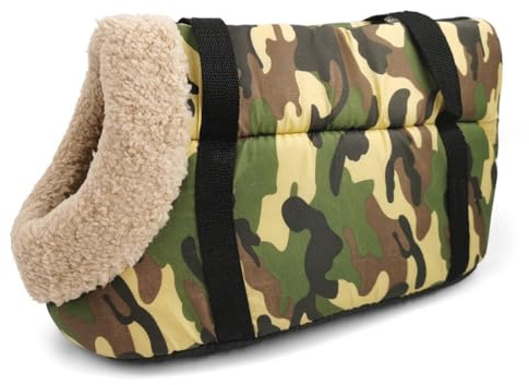 Rumplex Hundetasche Waschbar Weiche Flauschige Komfortable Hundetragetasche Hunde Umhängetasche Tragetasche für Haustiere für Kleine Hunde bis 5kg (Camouflage)