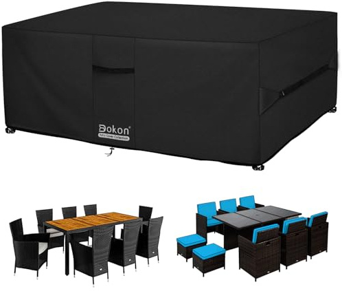 Dokon Abdeckung für Gartenmöbel Winterfest Gartentisch Schutzhülle Outdoor