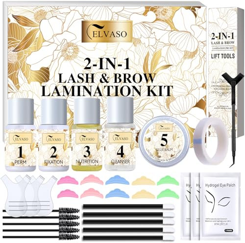 2IN1 Brow Lift Kit Sourcil & Rehaussement de Cils, Professional Lash Lift Kit & Kit Brow Lift Sourcil for Fuller Brow & Long-Lasting Curl Lash, At Home Salon-Quality DIY Kit with Easy Instruction