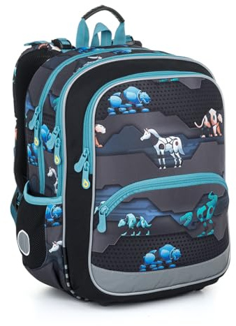 TOPGAL BAZI Schulrucksack ab der 1. Klasse (ca. 115 cm), ergonomisch & leicht, wasserabweisend, mit reflektierenden Elementen, 20 L Schulranzen mit Brustgurt & Rückenpolsterung