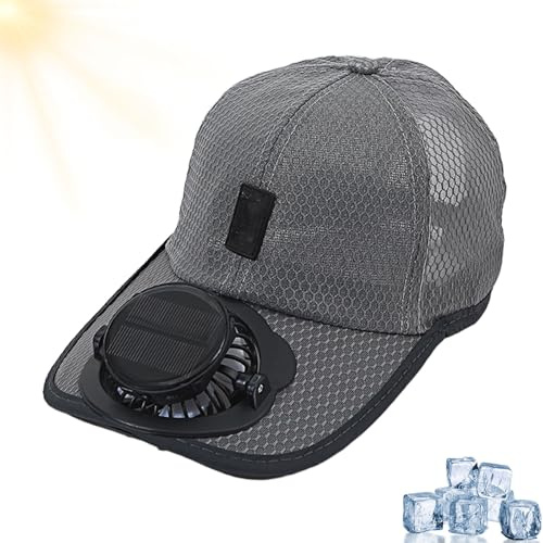 Gorra con Visera Recargable Solar, Gorra de béisbol Ligera, Gorra con Ventilador con alimentación USB, Gorra Deportiva Transpirable con Ventilador Solar