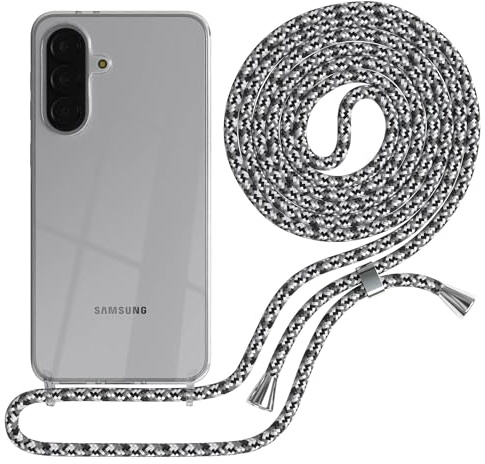 EAZY CASE Handykette kompatibel mit Galaxy A37 Handyhülle mit Umhängeband, Handykordel mit Schutzhülle, Silikonhülle, Hülle mit Band, Stylische Kette für Smartphones, Schwarz Camouflage