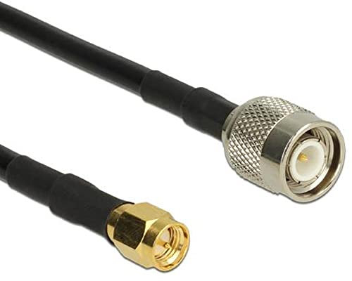 DeLOCK 89505 5 m TNC SMA schwarz Kabel Koaxial – Kabel Koaxial (TNC, SMA, recht, recht, CFD200, 5 m)