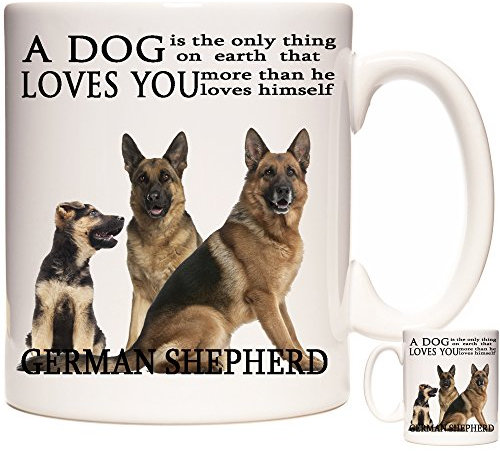 KAZMUGZ Tasse mit Deutscher Schäferhund, schönes elsässisches Geschenk, ein Hund liebt dich... passende elsässische Geschenke erhältlich. Geburtstagsgeschenk