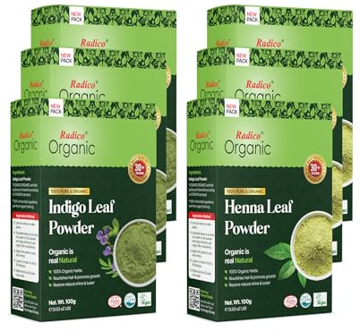 RADICO 100% ORGANIC INDIGO LEAF POWDER+100% ORGANIC HENNA POWDER