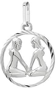 NKlaus Zwillinge Sternzeichen 925er Sterlingsilber 15mm Kettenanhänger Horoskop Zodiak 9163