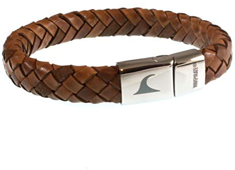 WAVEPIRATE® Echt Leder-Armband Tarifa OV Cognac 21 cm Edelstahl-Verschluss in Geschenk-Box Surfer Männer Herren