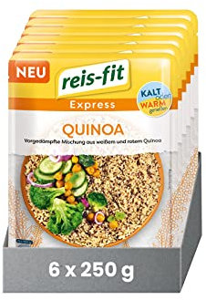 reis-fit Express Quinoa 6x250g, vegan & glutenfrei, leckerer Quinoa für Mikrowelle oder Pfanne