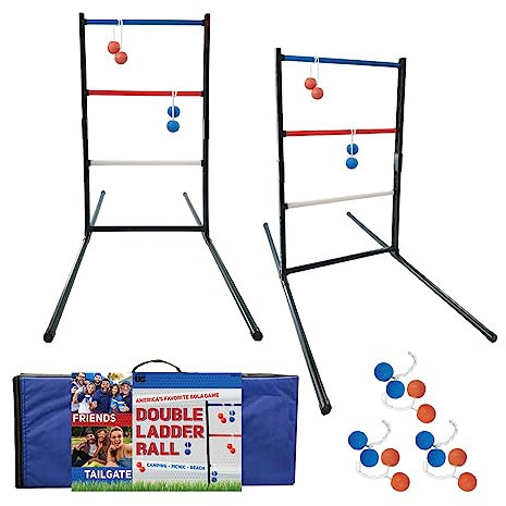 University Games | Double Ladder Ball Indoor Outdoor Ladderball Game Set, 6 Soft Rubber Bolas Balls, Zippered Travel Case, Premium Quality and Durability for 2 or More Players Ages 8 and Up