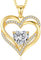 CDE Kette Damen Herzkette 925 Sterling Silber Geburtsstein Halsketten Schmuck Herz Anhänger Weihnachten Valentinstag Muttertags Geschenk Hochzeit Jubiläum Geburtstag Frau Freundin Mama