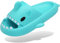 Ciabatte Squalo Estive Donna Uomo Pantofole da bagno Comode Ciabatta da Doccia Antiscivolo Sandali da Spiaggia e Piscina a Punta Aperta Shark Slides Slippers, Menta verde, 40/41 EU