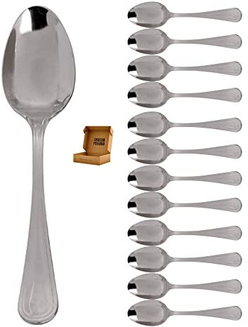 Posate da tavolo Oxford - Spedizione 24 H - Posate eleganti in acciaio inossidabile - Allar Cok - Selezionato e inviato da raccolto Privada (12 cucchiai da tavolo)