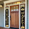 Happy Birthday Banner Party Decorations, Birthday Door Decorations Banner Happy Birthday Backdrop Personalised Birthday Banners Party Decorations for Indoor and Outdoor Background Decor (Black)