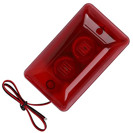 Sirène stroboscopique Filaire Alarme sonore Stroboscope Clignotant Lumière Rouge Sécurité Avertissement extérieur Barricade Construction Sécurité Feu de signalisation 12V 15W