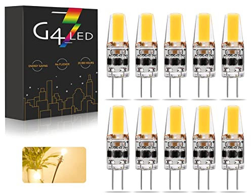 G4 LED Lampen, AC/DC 12-24V 3W Dimmbar G4 LED Birnen Naturweiß 4000K 270LM, Ersatz für 20W 30W Halogenlampen, Kein Flackern, 10 Stück