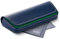 FEFI - Elegante custodia per occhiali in pelle bicolore, verde, M