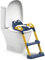 ZENO Potty Toilet Seat | Potty Training Seat | Adjustable Baby Child Toddler Kid Toilet Trainer with Step Stool Ladder for Boy and Girl (Blue & Yellow)