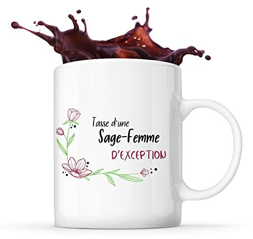 Planetee Mug Sage-Femme d'Exception Femme | Tasse Idée Cadeau Collègue Travail Retraite