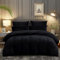 DXHOME Ropa de cama de 220 x 240 cm, de felpa mullida, cálida, para invierno, forro polar, con tacto de cachemira, suave funda nórdica con cremallera y 2 fundas de almohada de 80 x 80 cm