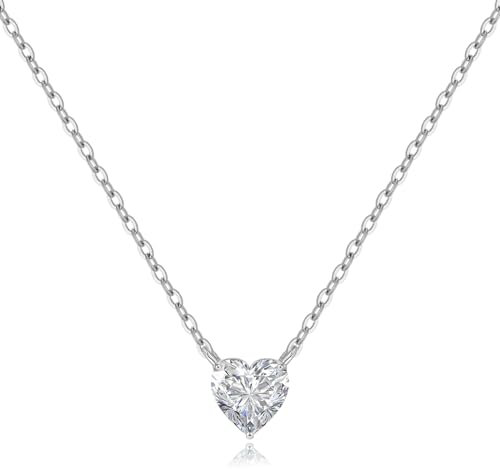 Cosie Lily Regalos Navidad Mujer Collar Mujer Collares de Plata de Ley 925 en Rosa/14K Chapado Oro Blanco Joyas de Mujers Regalo Cumpleaños Regalos Aniversario Navidad para Esposa Mamá Novia