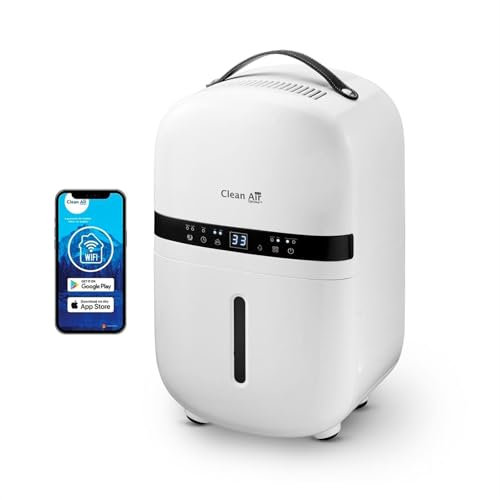 Clean Air Optima CA-702 Smart - Deshumidificador y purificador de aire (5 litros/día, con filtro HEPA, ionizador y lámpara UV-C, apto hasta 20 m²/50 m³)