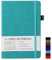ZephyrNote Notizbuch A5 Liniert Hardcover,Premium 80 GSM Papier,Journal Buch mit 192 Seiten, Innentasche, Stiftschlaufe, elastischer Riemen, Kunstlederbezug, 14.5 x 21.3 cm (Cyan)