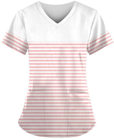 Kasaks Altenpflege Damen, Pflegeuniform Schlupfkasack Damen Pflege Kasaks Altenpflege Damen Sportshirt Damen Schlupfkasack Damen, Berufsbekleidung Pflege Schlupfkasack Damen Pflege(2-Pink,3XL)