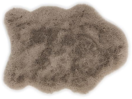 Schöner Wohnen Kollektion Hochwertiger Kunstfell Teppich flauschig - Teppich Wohnzimmer - Hochflorteppich Lammfell Schaffell - Dekofell Shape Braun 55 x 80 cm