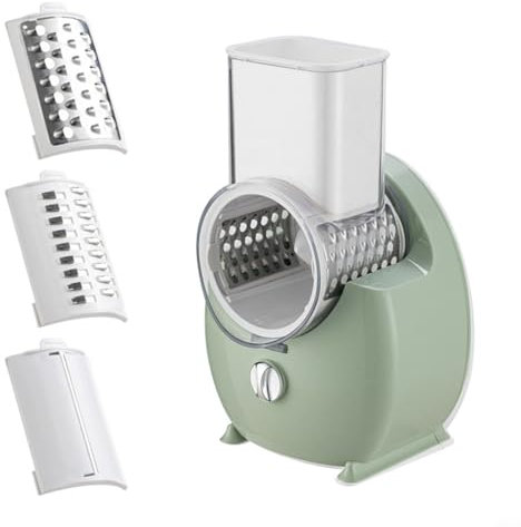 Getdoublerich Cortador de verduras giratorio eléctrico Cortador automático Picador rallador triturado, ahorro de tiempo en la preparación de comidas (verde)