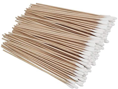 Pineeseatile 100 pièces 6 Pouces bâtons en Bois en Coton Coton Nettoyage de Coton bâtons de Coton en Bois Maquillage applicateur cosmétique bâtonnets 111