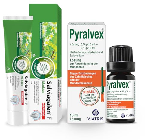 Pyralvex (10ml) + Salviagalen (75ml): Pflanzliche Lösung und Zahnpasta zur Anwendung bei empfindlichen Zähnen sowie Zahnfleisch Entzündungen im Mund- & Rachenraum