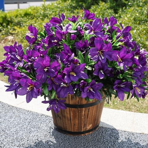 INSPRING Künstliche Kunstpflanzen, Blumen für den Außenbereich, Frühlingsdekoration, 3 Bündel, realistische Kunstseide, Azalee, UV-beständig, für den Außenbereich, für Pflanzgefäß, Veranda, Terrasse