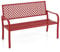 KOMFOTTEU Gartenbank Metall, Sitzbank mit Armlehnen, Parkbank für 2-3 Sitzer bis 300 kg belastbar, Metallbank Terrassenbank für Hof, Park, Terrasse, 127 x 62 x 86 cm (Rot)