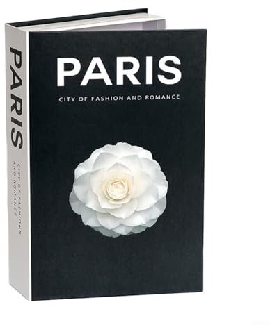 SMZhomeone Mode Faux Livres Décor 26,7 x 17 x 4,2 cm Papier Carton Gris Luxe Décoratif Livre Designer Simulation Livres Cadeaux Faux Boîte à Livres Vintage Style Européen (Paris)