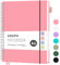 RETTACY Collegeblock A4 Kariert, Leichtgewicht Notizbuch A4, Blcok Ringbuch, 100gsm mit 55 Blatt / 110 Seiten zum Zeichnen, PVC Cover, zum Tagebuch, College, Konferenz, Reise, 21,5 x 27,9 cm - Rosa