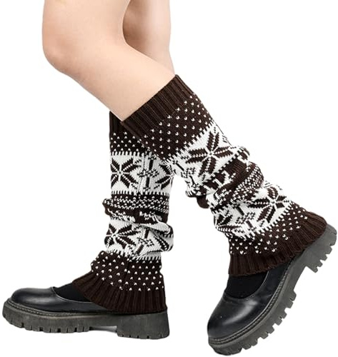 Nanxson Damen Stulpen Winter Gestrickt Beinstulpen Böhmen Legwärmer | Strümpfe Legging,Wärme Leg Warmers,Mädchen Strumpf,Weihnachtsstrumpf,für 80er Jahre,Party,Tanz,Sport,Yoga,Ballett,Cosplay