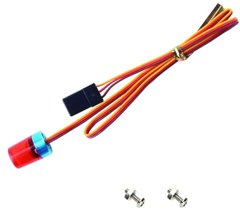 GTIWUNG Modellbau Rundumlicht 4,8-6Volt in Rot (Größe 15x9mm),Rundumleuchte,Warnleuchte,RC Car LED Licht Stirnlampe Blinklampe RC Zubehör für 1/14 RC Auto Tamiya Traktor RC Bagger Engineering Truck