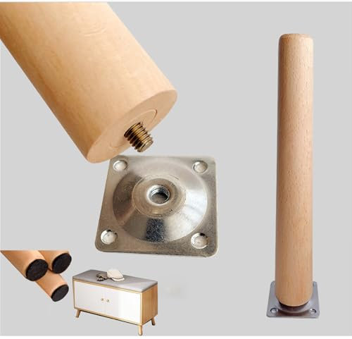 HSIRYAOHD Lot de 3 pieds de canapé en bois massif effilés - Pieds de canapé, table, canapé, lit (25 cm, verticalement)