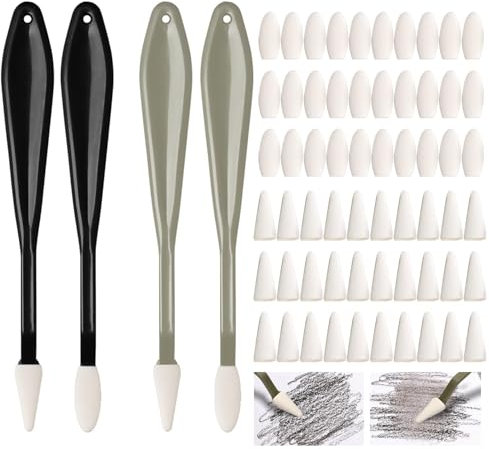 64-Piece Set Pastel Blending Tools,Sponge Blending Stumps for Drawing,Sketch Drawing Stumps Pencils Tools,Washable Blending Sticks for Art,Art Blending Tools Supplies,for Students,Artists,Painting
