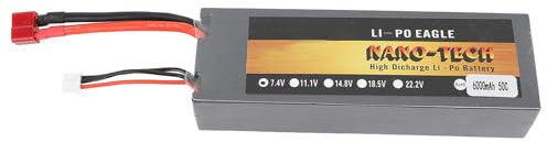 6000 -mAh Lipo -Batterie, 2S 6000mAh Lipo -Batterie mit 7,4 -V -Spannung für 1/8 1/10 RC -Autowagen, Leichtes und Leistungsstarkes Akku, der für 1/8 1/10 RC -Autos Kompatibel Ist