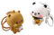 Zzunkn Bubu Dudu niedliche Schlüsselanhänger, Kawaii-Cartoon-Statue, Bären, Panda-Figur, Schlüsselanhänger für Damen, Auto, Geldbörse, Rucksack, 2 Stück, Weiss/opulenter Garten, Medium