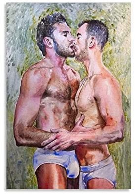 BBSYDH Foto Auf Leinwand 40 * 60cm Senza Cornice Uomini Nudi Gay Adulto Sexy Poster Tela Wall Art Immagini per Camera da letto Wall Art Regali Decor
