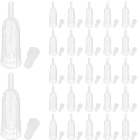 DEARMAMY 5 Sätze Ampullen-set Ampullenspitzenkappen Applikatorspitzenkappen Abgabespitzen Für Ampullen Klein Ersatzampullenspitzen Mini-ampullenspitzen Plastik Transparent 50 Stück * 5
