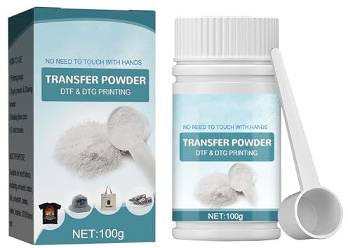 GNAUMORE Polvo de transferencia DTF,Adhesivo de fusión en caliente resistente al agua para DTF,Polvo de transferencia,Polvo de fusión en caliente,Utilizado para película en polvo en camisetas,100g